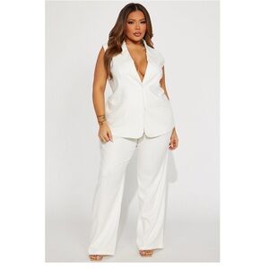 White linen vest set- NEVER WORN